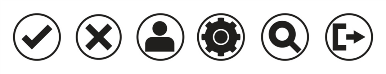 Mixed vector icons set for account settings