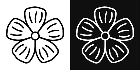 Flax Flower Icon Set. Vector Illustration - obrazy, fototapety, plakaty