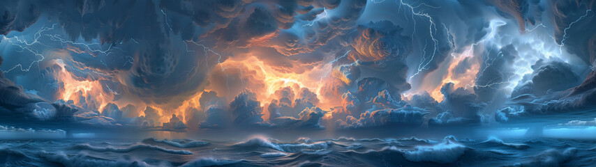 Ethereal Ocean Storm - obrazy, fototapety, plakaty