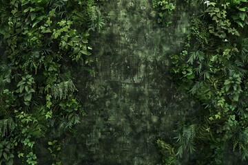 Obraz premium Green Wall Texture, Vertical Garden Background, Eco Bio Room Interior, Live Plans Pattern, Herbs, Creepers