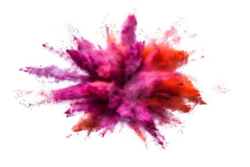Explosion splash of colorful powder with freeze isolated on background, abstract splatter of colored dust powder.