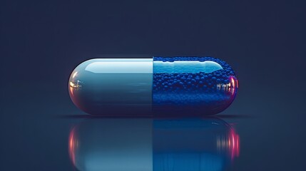 colorful white and blue blue pill capsule, in the style of dynamic still lifes, modern, azure. Generative AI - obrazy, fototapety, plakaty