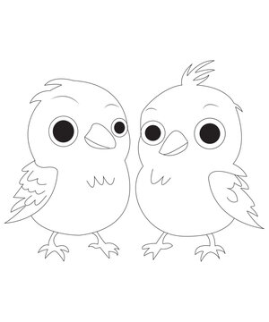 recommend clip art: cute love bird coloring page for kids & adults