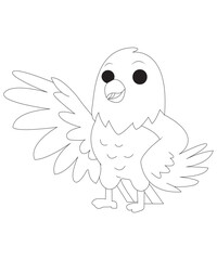 cute love bird coloring page for kids & adults