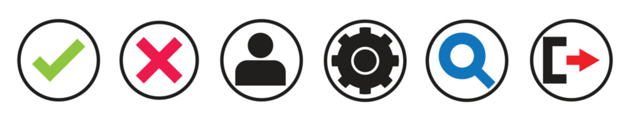 Mixed  vector icons set for account settings