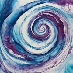 abstract watercolor background _A blue spiral marble ink painting with a fluid and organic texture. 