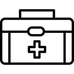 First Aid Kit Vector Line Icon