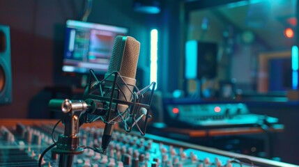 Audio Mixture Amplifire and mic in studio