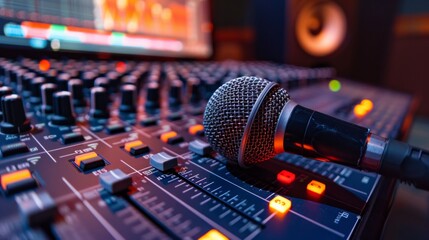 Audio Mixture Amplifire and mic in studio
