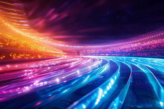 Vivid neon light waves in a digital tunnel