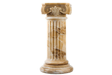 Classic Ancient Greek Column Isolated on White Background
