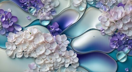 Abstract background with hydrangea flowers