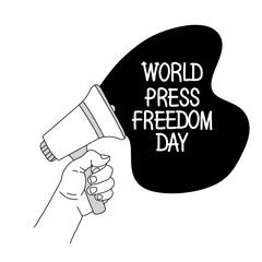 doodle illustration with the theme of world press freedom day, doodle art on white background