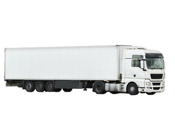 Fast and reliable semi-trucks transporting goods on road