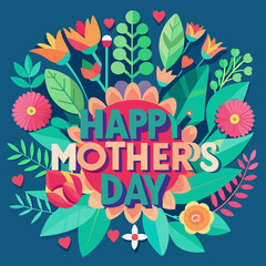 Happy Mothers Day Beautiful Design illustration with Text