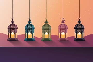 Obraz premium rahmadhan islamic lentern background