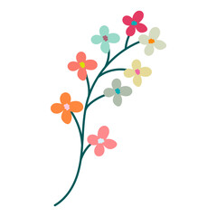 Decorative flower. Floral plant element for beautiful design. Simple form. Vector drawing.