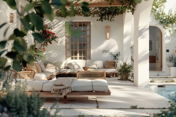 beautiful villa,  in the style of dynamic outdoor shots, luxurious