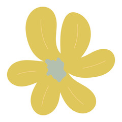 Flat flower bud element for beautiful design. Simple form. Vector drawing.