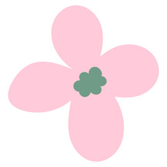 Flat flower bud element for beautiful design. Simple form. Vector drawing.