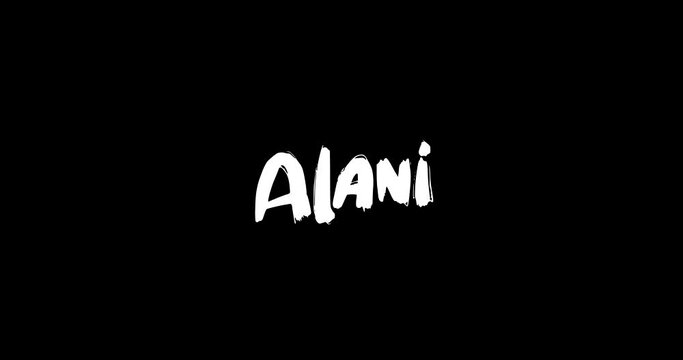 Alani Women Name in Grunge Dissolve Transition Effect of Animated Bold Text Typography on Black Background Stock Video