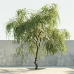 tree on the background, japanese minimalism, realistic and  environmental activism