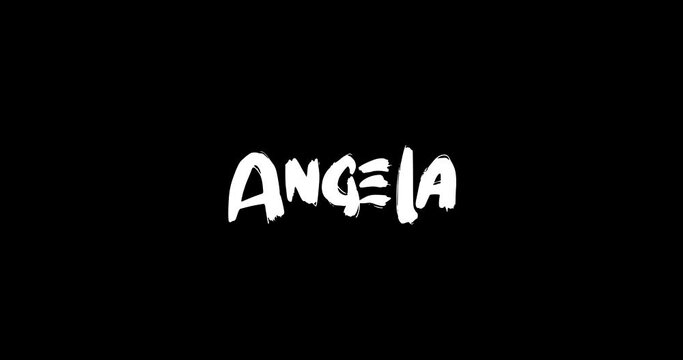 Angela Women Name in Grunge Dissolve Transition Effect of Animated Bold Text Typography on Black Background Stock Video