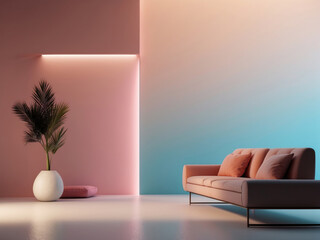 Pastel minimalistic interior design background