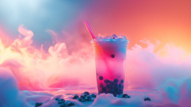 Fresh Boba Drink For Poster Background