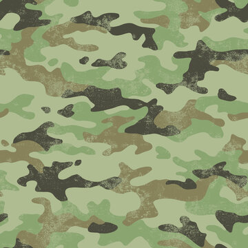 Seamless repeat camouflage pattern with grunge distressed texture pattern 