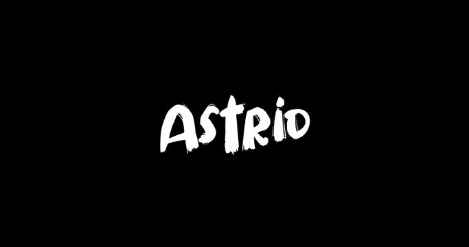 Astrid Girl Name in Grunge Dissolve Transition Effect of Animated Bold Text Typography on Black Background Stock Video