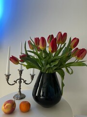 tulips in vase