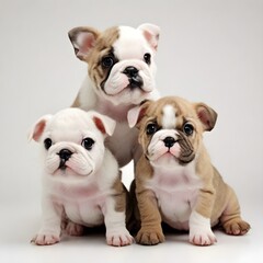 Fototapeta premium Cute Bulldog Puppies.