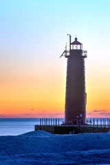 Rolgordijnen lighthouse at sunset © Michael