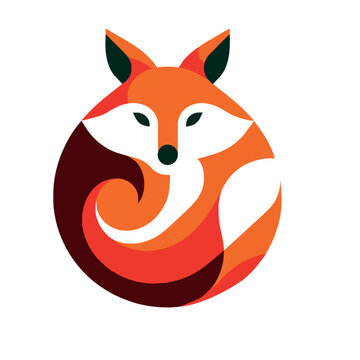 Fox logo or icon. on white background, vector illustration.