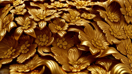 Gold background with floral ornament