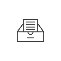 Folder Box Vector Line Icon illustration.