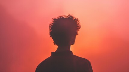 silhouette of a person with a head - obrazy, fototapety, plakaty