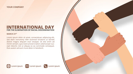 The International Day for the Elimination of Racial Discrimination with different color hands