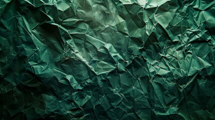 Paper background, Crumpled green paper texture. 