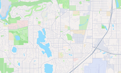 Fototapeta na wymiar Lakewood Washington Map, Detailed Map of Lakewood Washington