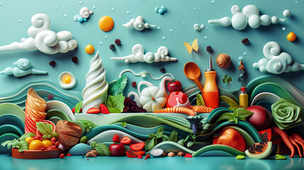 A visually striking artwork showcasing the essence of cooking