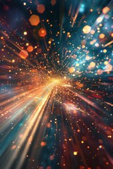 Fototapeta premium Sparkling stars streaking past as the ship distorts space time around it