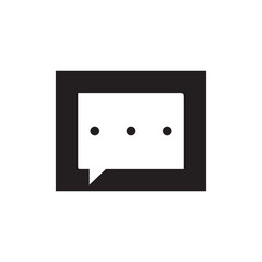 square chat talk icon logo vector