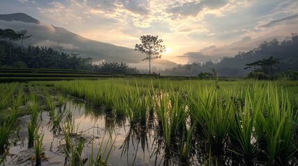 Rice crop soon to be harvest  - obrazy, fototapety, plakaty