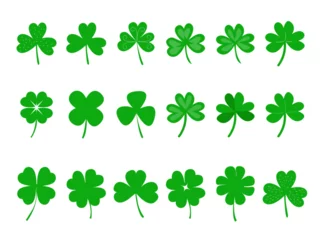 Poster four and tree pointed clover green vector for decoration  in st patrick's day © Ade