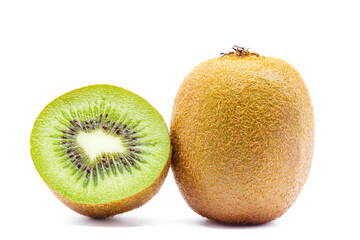 ripe kiwi fruit isolated on white background