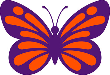 Butterfly clip art design on plain white transparent isolated background for card, shirt, hoodie, sweatshirt, apparel, tag, mug, icon, poster or badge