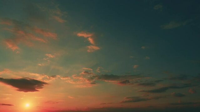 Evening Sky Texture. Breathtakingly Beautiful Sunset. Dramatic Golden Sunset.
