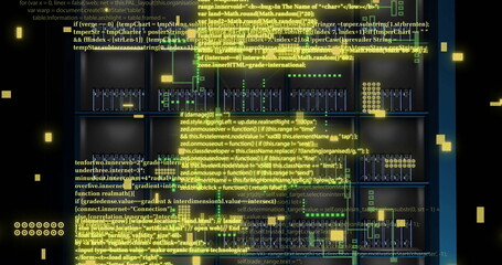 Image of connections and data processing over computer servers